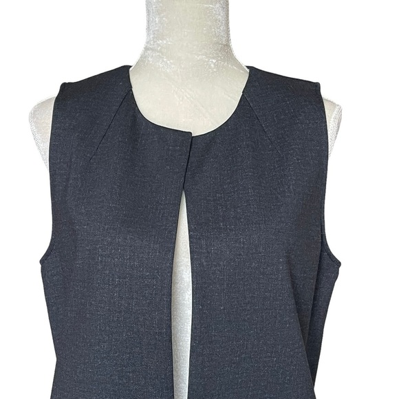 Cabi Women’s Drafting Charcoal Grey Vest Size S Step Hem Side Slits Lagenlook - Picture 6 of 13